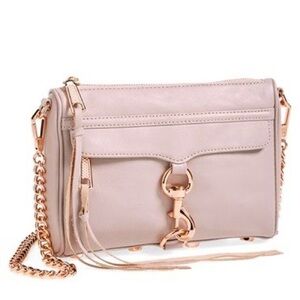 REBECCA MINKOFF Mini MAC Convertible Crossbody Bag in Baby Pink & Rose Gold